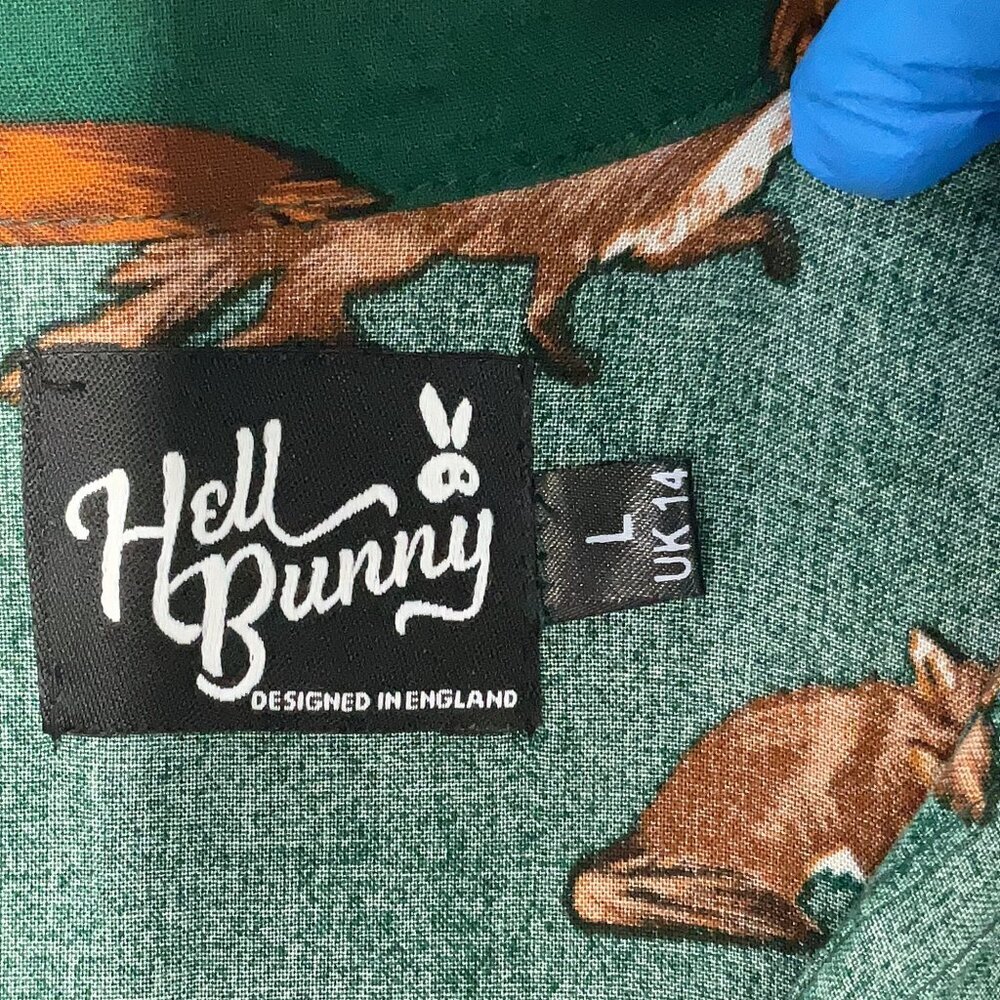 NWOT Hell Bunny Fox Dress in Green. - Picture 5 of 5